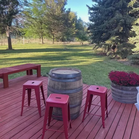 Spacious home nestled between orchards and winery