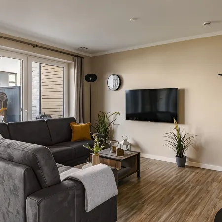 120m² Reihenhaus für 5 Pers. mit Garten, Sauna und Kamin