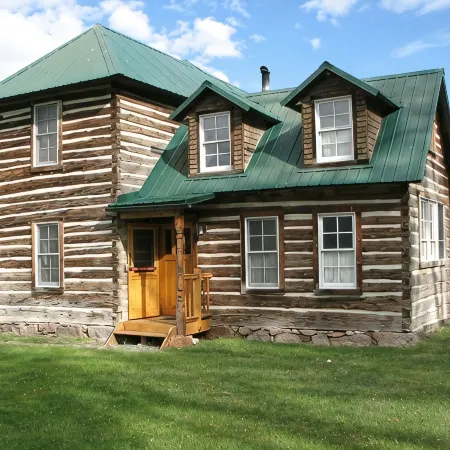 Historic 2 Story Hand-Hewn Log Cabin Next to Yellowstone Park