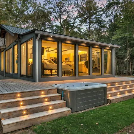 Lux Designer Private Waterfront Crooked River Sebago - Glass Walls - Huge Yard