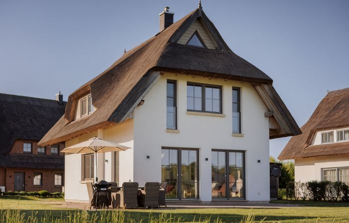 Dream thatched house with water view - 3 bedrooms - 10 min. walk to the beach