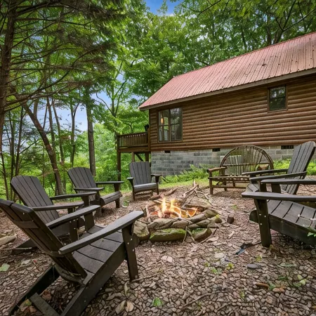 Mountain Views! Private Cabin, Firepit & Hot Tub, Fireplace--Dog Friendly!