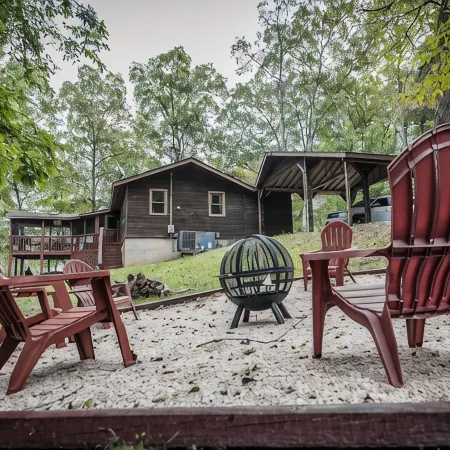 Rustic Lakefront Cabin near Smokies w/ Hot Tub, Firepit, Pool Table + Views!