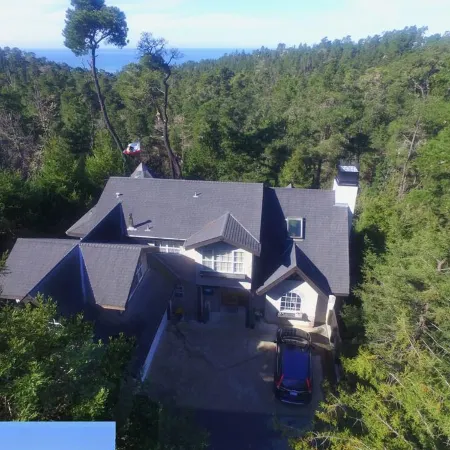 Cambria Ocean View Tudor on Forested Preserve