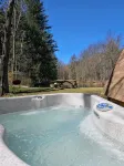 Glamp in this Cozy Tiny A-Frame Cabin: Electricity, Heating, AC, Wi-Fi & Hot Tub