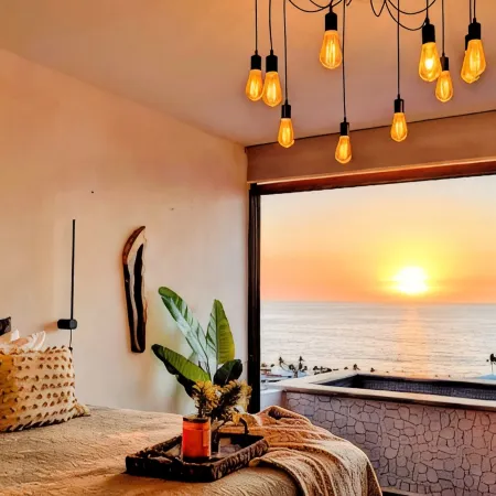 Private Pool Ocean View Sunset Sky Loft Panoramic, Steps to Beach & Malecon