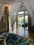 Wooden villa with private pool in a tropical garden 3 minutes from the beach - Wifi