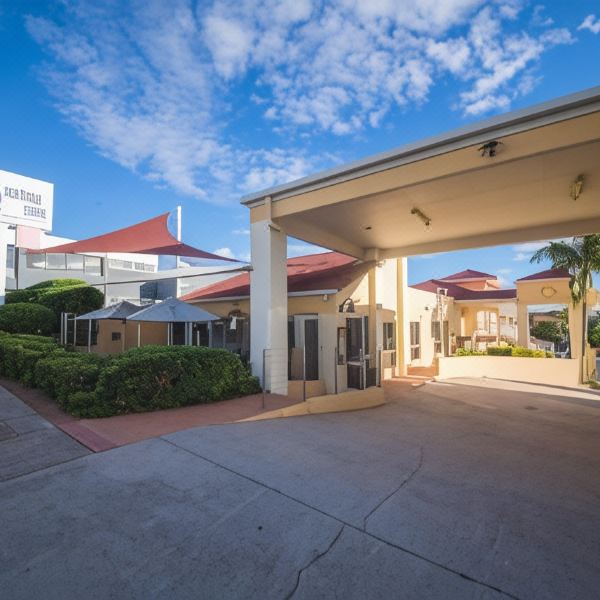 Motel-style accommodation exterior in Gladstone, Queensland