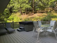 Peaceful cabin hideaway with fire pit & hot tub only 3 blocks from Walloon Lake