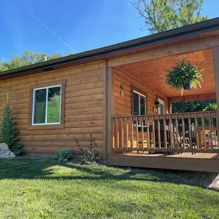 LILY PAD: Cozy Cabin with Unique Charm overlooking small pond on our property.