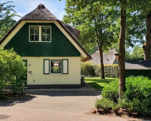 Vrijstaande Rietgedekte 4-persoons Vakantie Villa met Grote Prive Tuin Hotels in Heeten