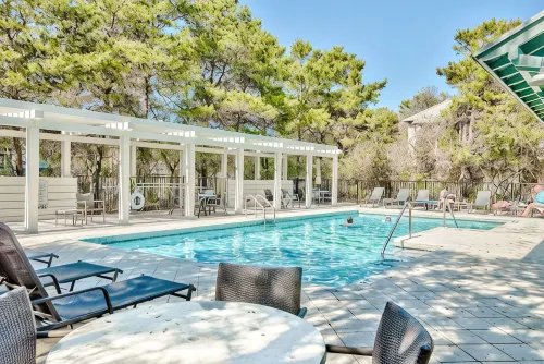 30A Beach Bungalow in Inlet: Steps from Sea, Pool with Golf Cart & Cruiser Bikes
