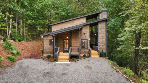 New Luxe Treetop Cabin  Hot tub  Near DT
