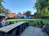 Modern vacation apartment "Tanzsaal" Living in a listed half-timbered house