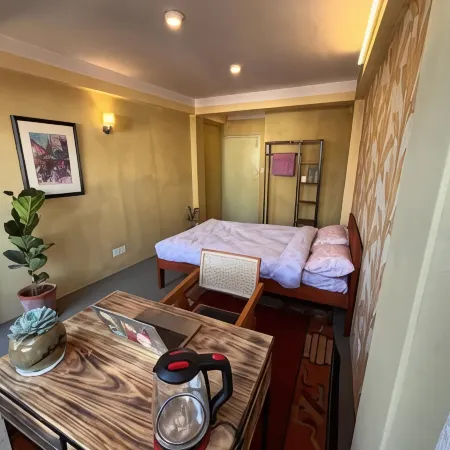 Rich Red Carpet room with a Boudha view Balcony