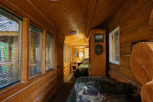 Unique Alaskan log home in trees & wild flowers on 14-acre private homestead.