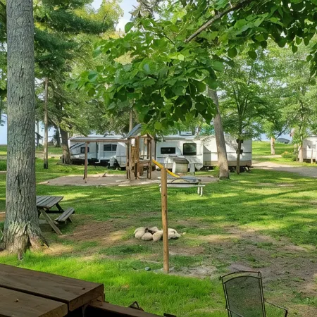 Tiny cabin in towering pines, with lake view. Pets accepted!