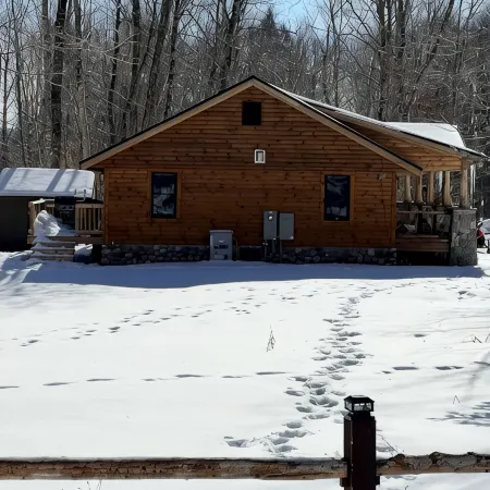 NEW ADIRONDACK LUXURY CABIN WITH YEAR-ROUND HEATED PLUNGE POOL