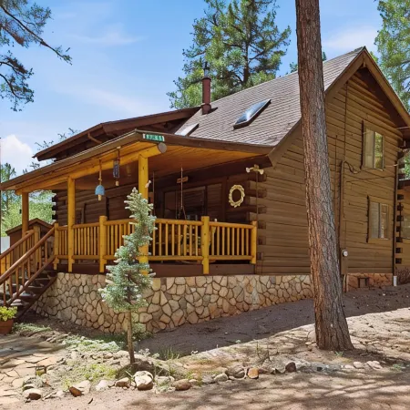 A Real Log Cabin in the Pines with a Huge Game Room and a Jacuzzi Tub!
