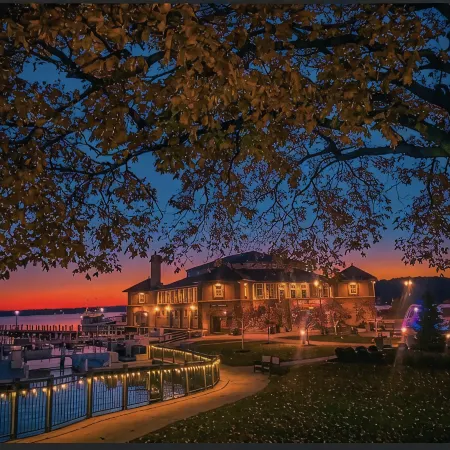 Winter Getaway with Cozy Fireplace in This Elegant Lake Geneva Condo & King Bed.