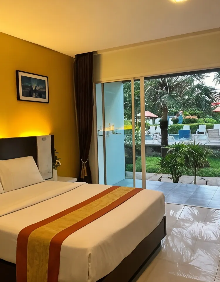 ห้องวิวสวนหย่อมที่มีลาน