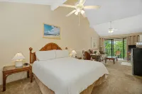 Studio with AC, lanai, and mountain views. Steps from the ocean with beach gear!