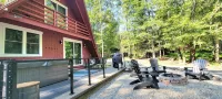Stylish A-Frame w/ Hot Tub, Firepit, Arcade Games, EV Charger, Fireplace - 4-Star