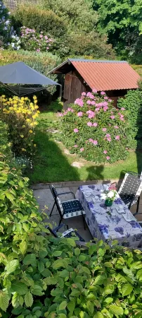 Vacation apartment Lüneburg Heath/Allertal - terrace/garden, heath park, bird park