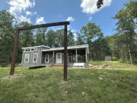 Branson Tiny Home on 52 Acres w/ Private Stocked Pond 1/4 mile hike from home!