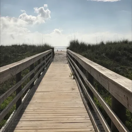 St. Augustine Beach condo, no roads to cross, just direct access to sun & surf.