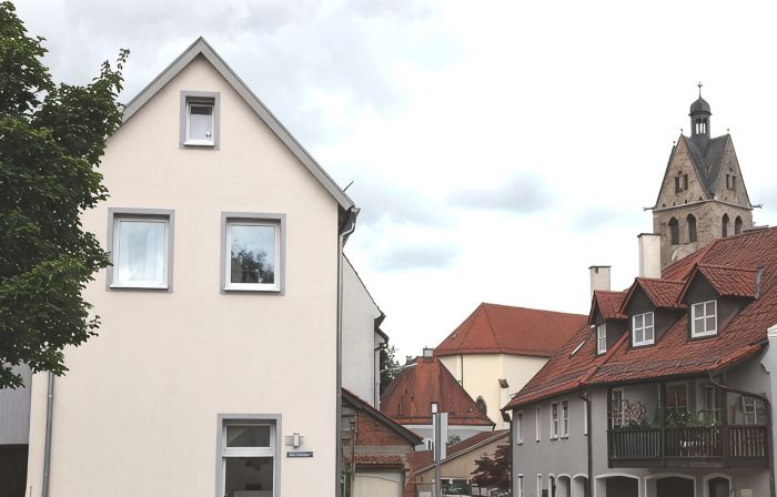 House in Memmingen Altstadt in the Allgäu, terrace, garden, train station, airport