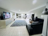 Entire lower level in a private home with walkout fenced yard.
