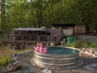 Glamping RV Overlooking Conesus Lake Finger Lakes Region Fire Pit A/C and Pool Hotels in Conesus