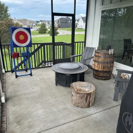 Tim's Ford Lake house in Twin Creeks.  Pool, Lake Balcony, Firepit, Hot Tub