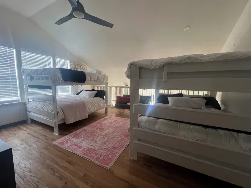 The Birdcage at The Hawk sleeps 10 - 2 bedrooms & 2 1/2 bathrooms.