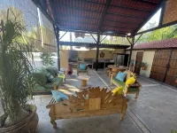 Spacious Palapa half a block of waterfront.