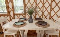 Hoot Owl Yurt/Cold A/C! Hot Tub/Medina River/Close to Downtown/RiverYurtVillage - Alphydda