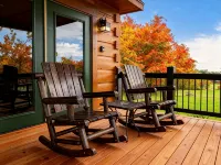 Huge Summer Savings Luray Mountain Getaway Private Log Cabin 6 Hot Tub Fireplace - balcón