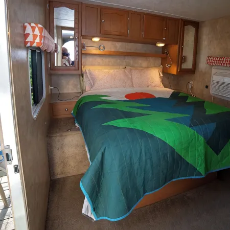 Glamping RV Overlooking Conesus Lake Finger Lakes Region Fire Pit A/C and Pool Hotels in Conesus