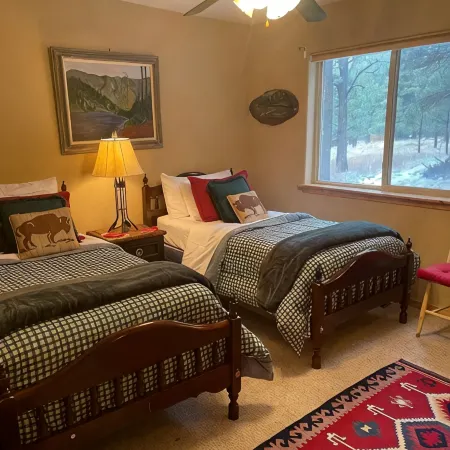 Nestled in the pines on 2 acres, secluded, close-to-nature house. Pet-Friendly!