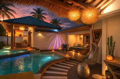 The White Key Luxury Villas Hotels near Trawangan Sign.