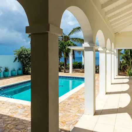 Oceanfront Villa, private pool, gazebo, great diving and snorkeling steps away
