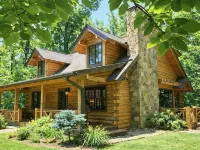 Private Log Cabin Hot Tub + Fire Pit • Peaceful • Near Hendersonville Hotels in Edneyville