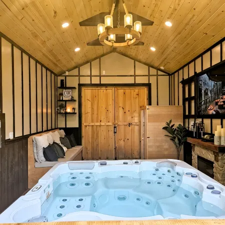 Romantic Mountain view Cabin with Indoor/Outdoor Spa House + Sauna