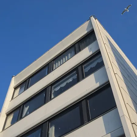 Your apartment with a wonderful panoramic view of the Burgtiefe marina