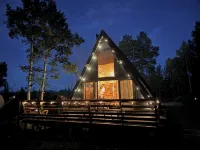 New!  Cozy 2-bedroom A-Frame with Hot Tub, Fire Pit, WiFi, AC and VIEWS! - Chalets