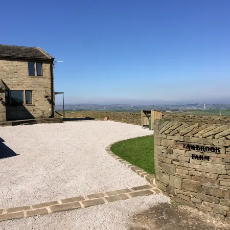Law Brook Farm cottage with stunning views .
