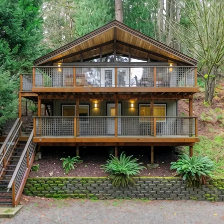 Forest Retreat with Two Kings and Expansive Deck