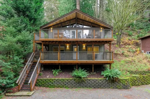 Forest Retreat with Two Kings and Expansive Deck - 4-Star