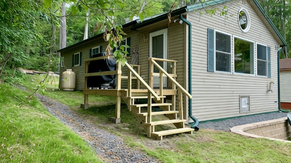 Private lake-front cabin with walk-in access to water, next to state park.